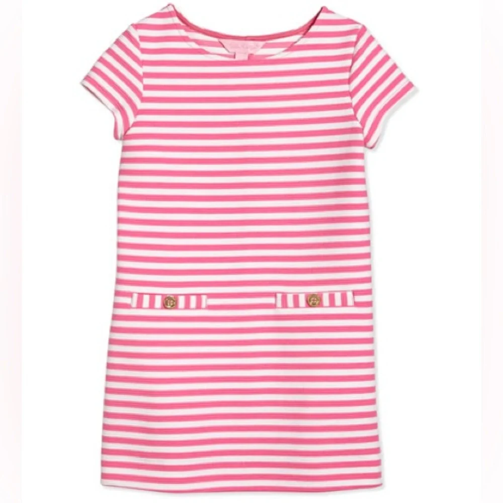 Lilly Pulitzer Little Layton Ottoman-Stripe‎ Shift Dress, Hotty Pink, Girls'